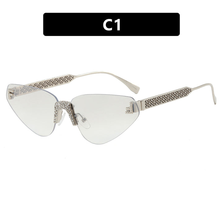 Women Designer Cat Eye Sunglasses with Sparkling Rhinestone Embellishment Stornfield