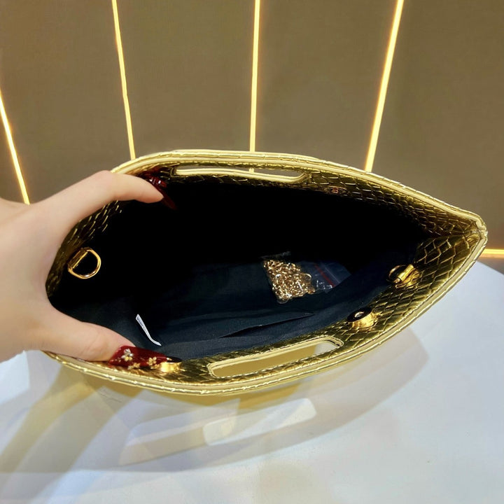 Textured Metallic Evening Clutch