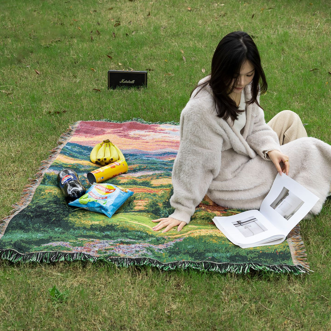 Scenic Landscape Tapestry Throw Blanket
