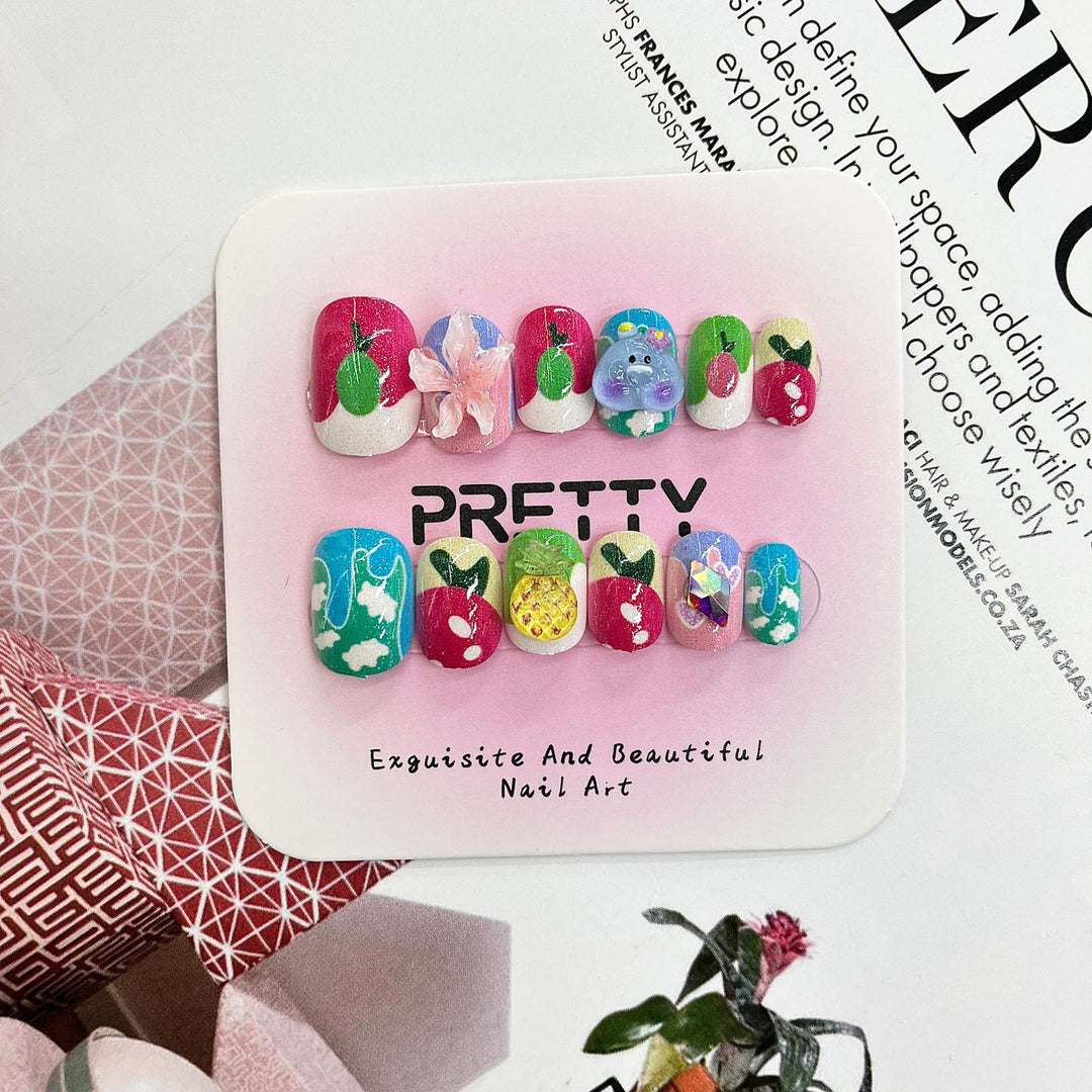 Artistic 3D Decorated Press-On Nail Set Stornfield