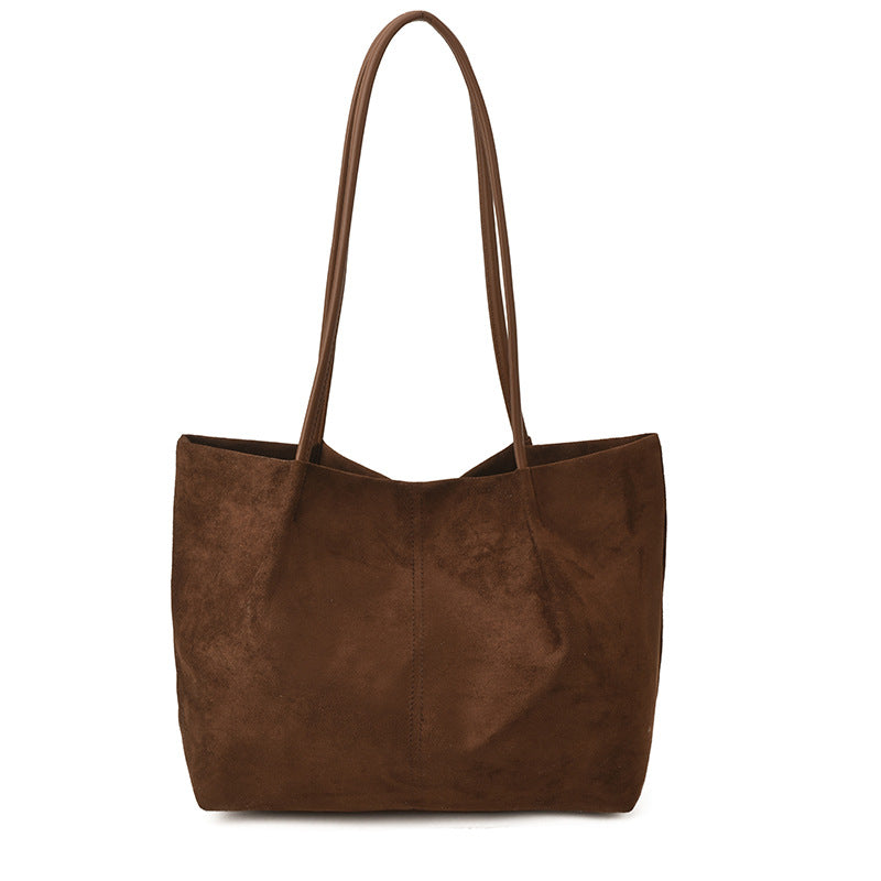 Minimalist Suede Shoulder Tote
