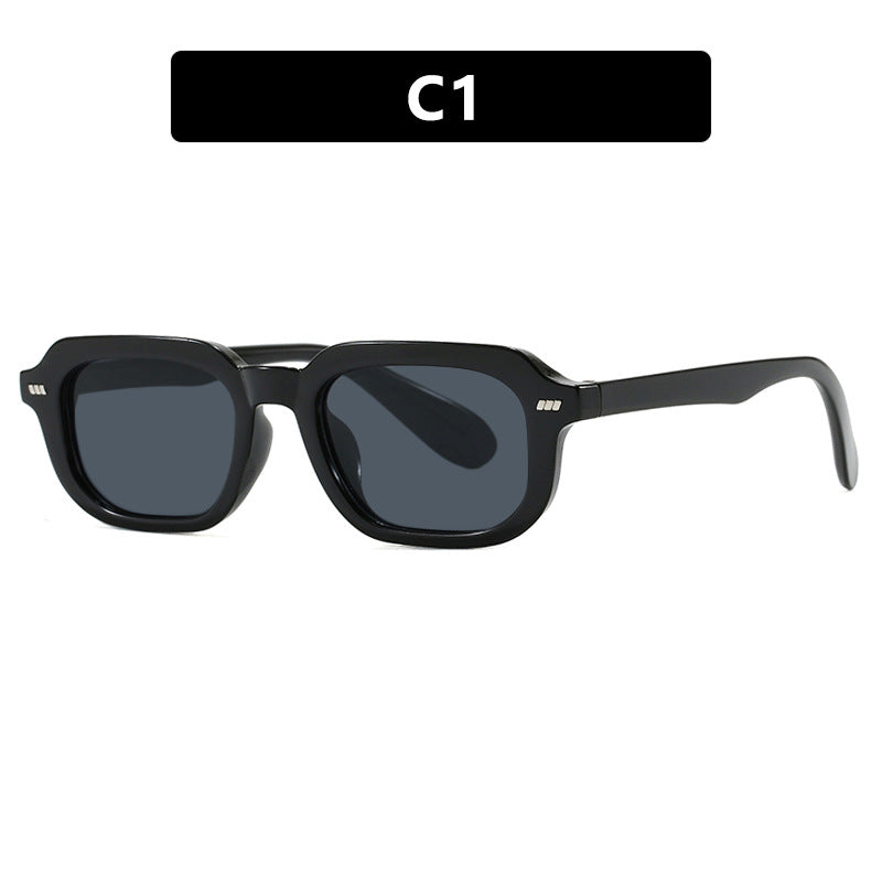 Women’s square sunglasses with high-gloss transparent frame and polarized lenses Stornfield