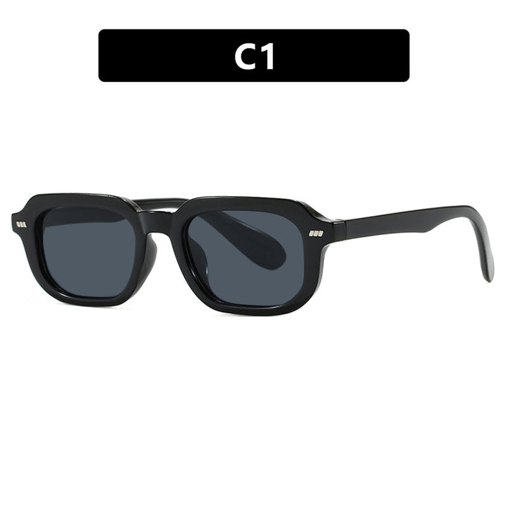 Women’s square sunglasses with high-gloss transparent frame and polarized lenses Stornfield