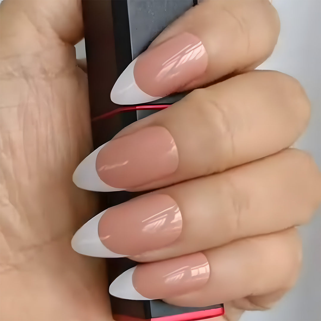 French Tip Stiletto Press-On Nails Stornfield