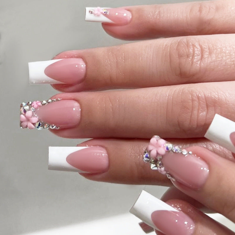 Nail set with elegant flower and glitter decorations Stornfield