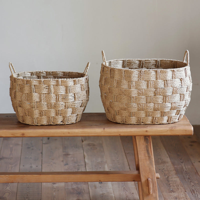 Decorative storage basket made of natural material Stornfield