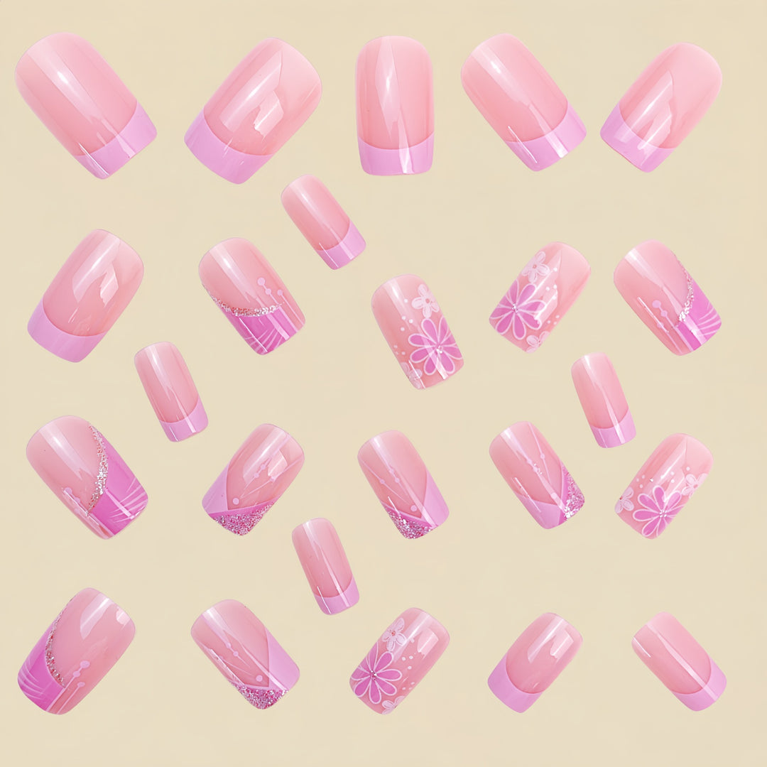 Floral Acrylic Press-On Nail Art Stornfield