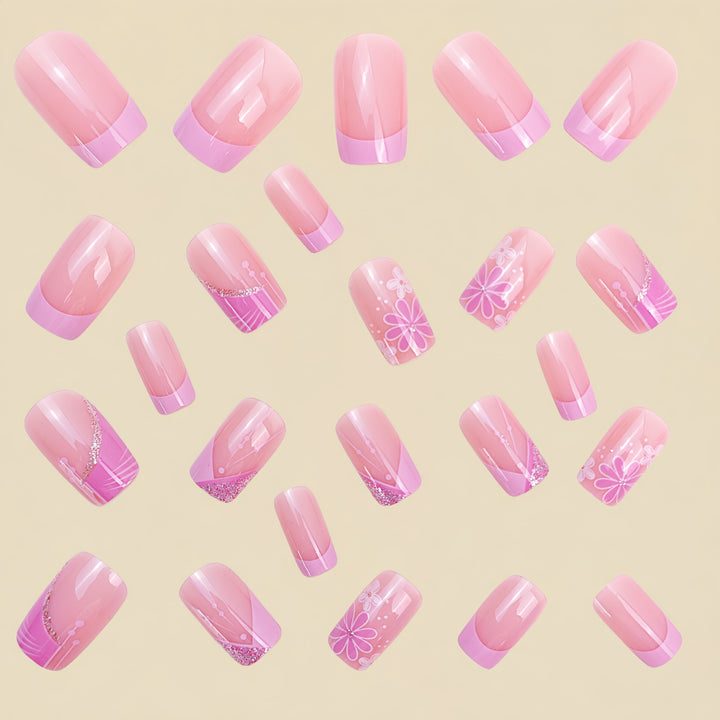 Floral Acrylic Press-On Nail Art Stornfield