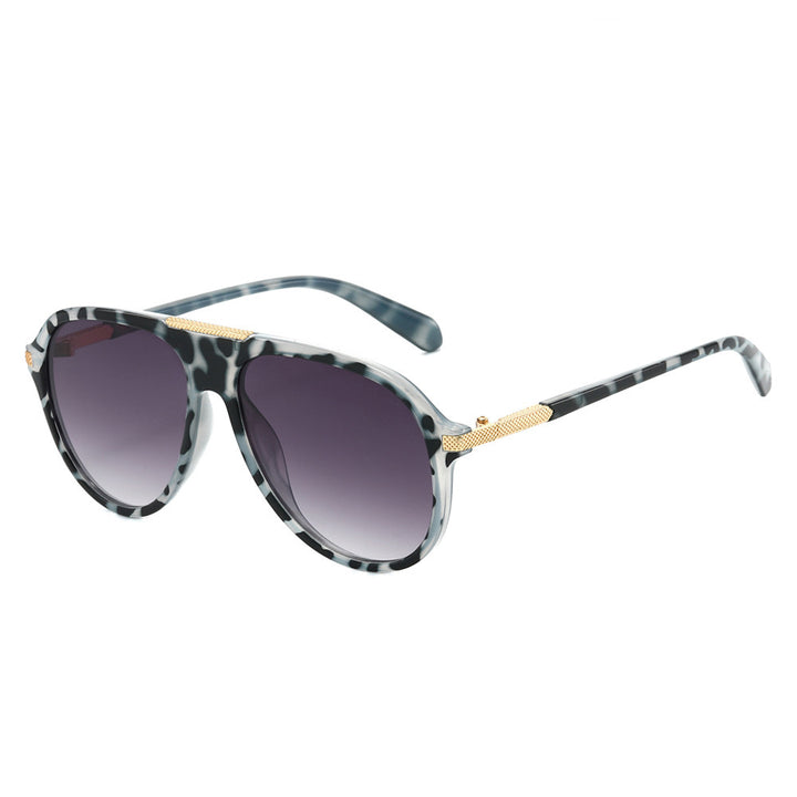 Oversized Aviator Sunglasses with Metallic Accents Stornfield