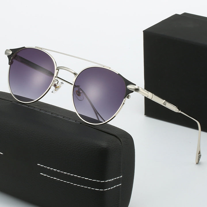 Women's round vintage sunglasses with high-quality metal frame and durable design Stornfield