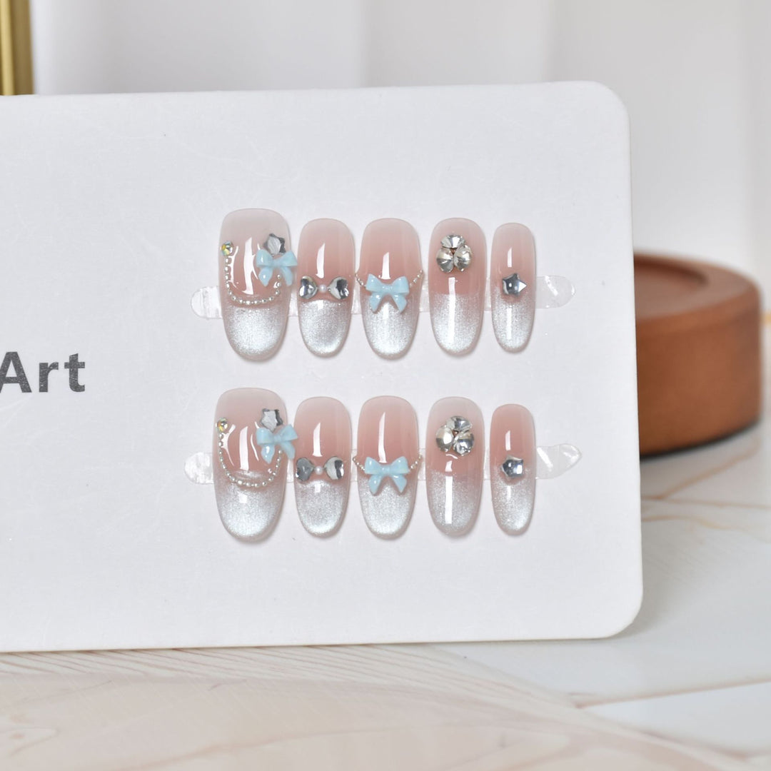 Decorative Press-On Nail Art with 3D Accents Stornfield
