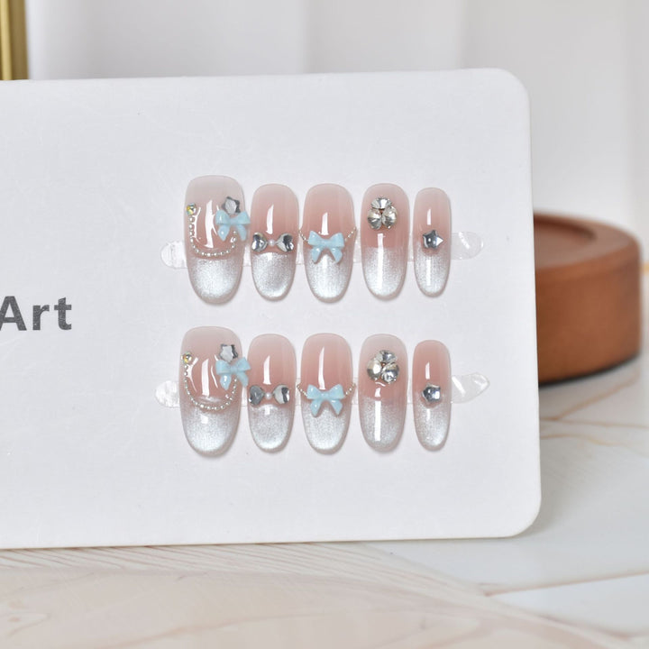 Decorative Press-On Nail Art with 3D Accents Stornfield