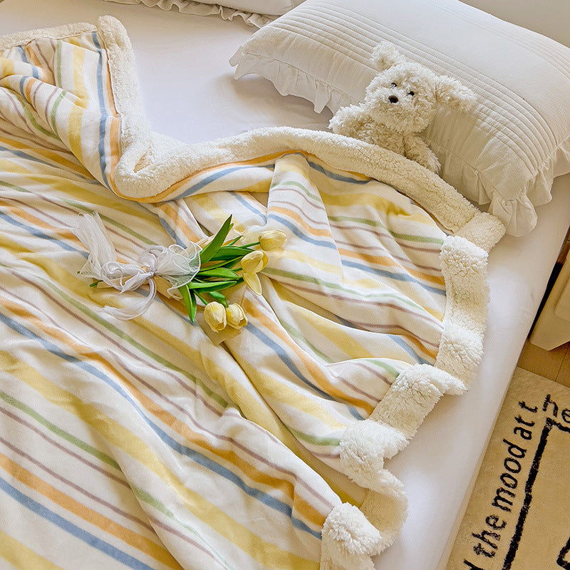 Sherpa Reversible Plush Throw Blanket