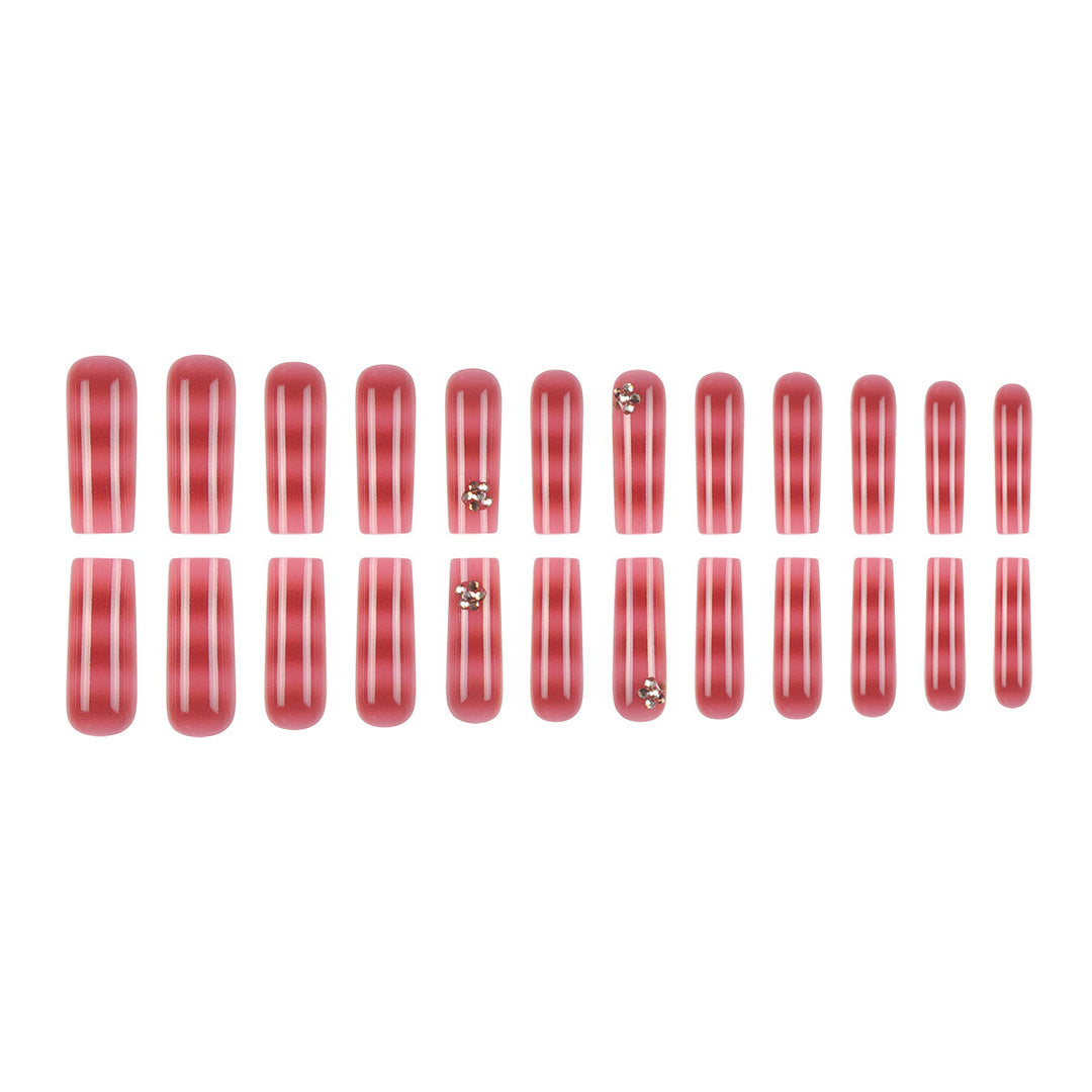 Long Glossy Press-On Nails Design Stornfield