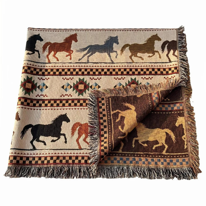 Rustic Equine Themed Throw Blanket