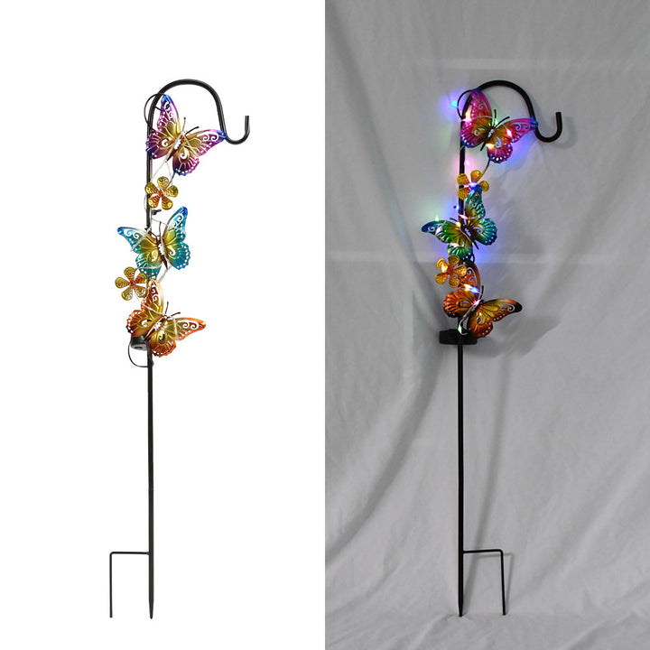 Solar LED Butterfly Garden Stake Decorative Metal Yard Ornament Stornfield