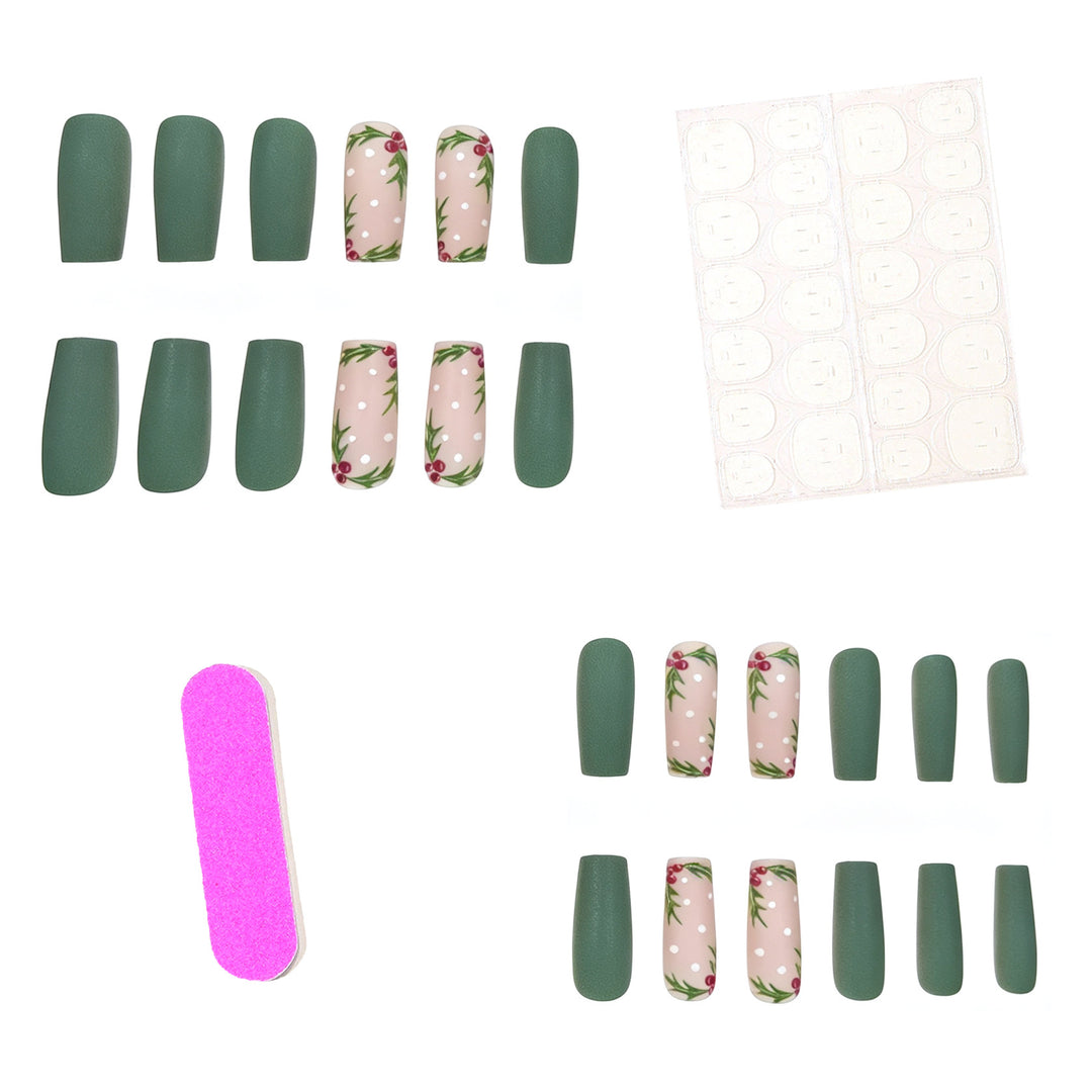 Festive Holly Nail Art Enhancements Stornfield