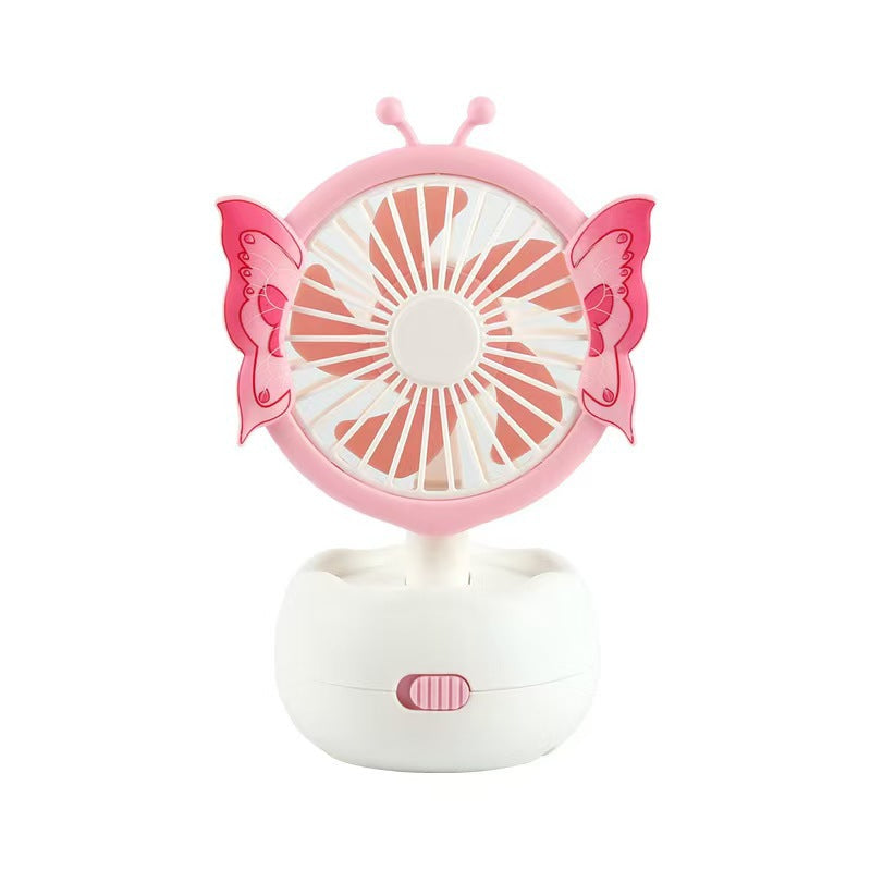 Unisex portable children's table fan with butterfly design, rechargeable and quiet Stornfield