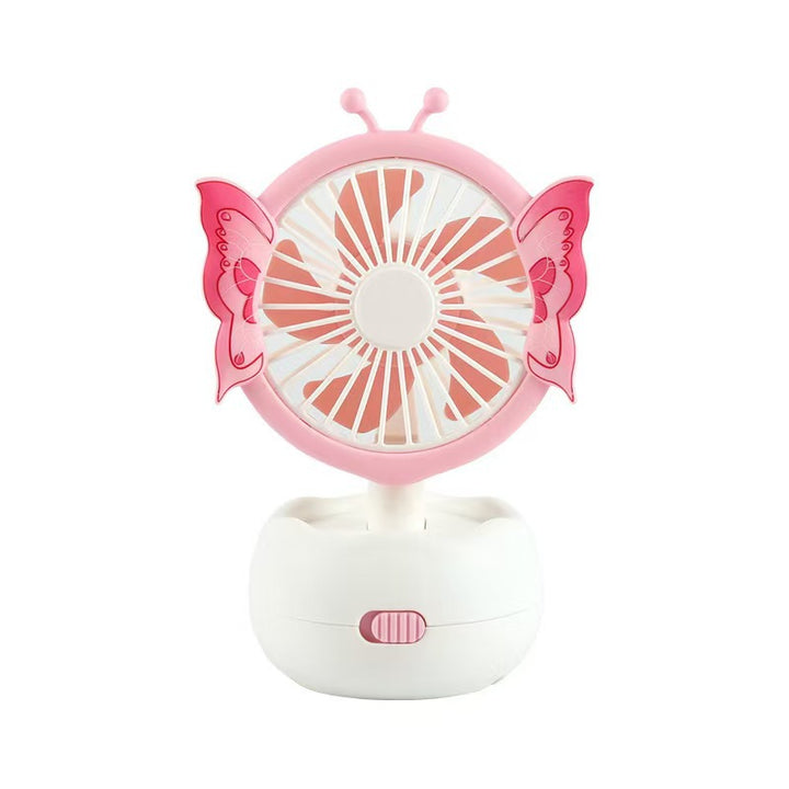 Unisex portable children's table fan with butterfly design, rechargeable and quiet Stornfield
