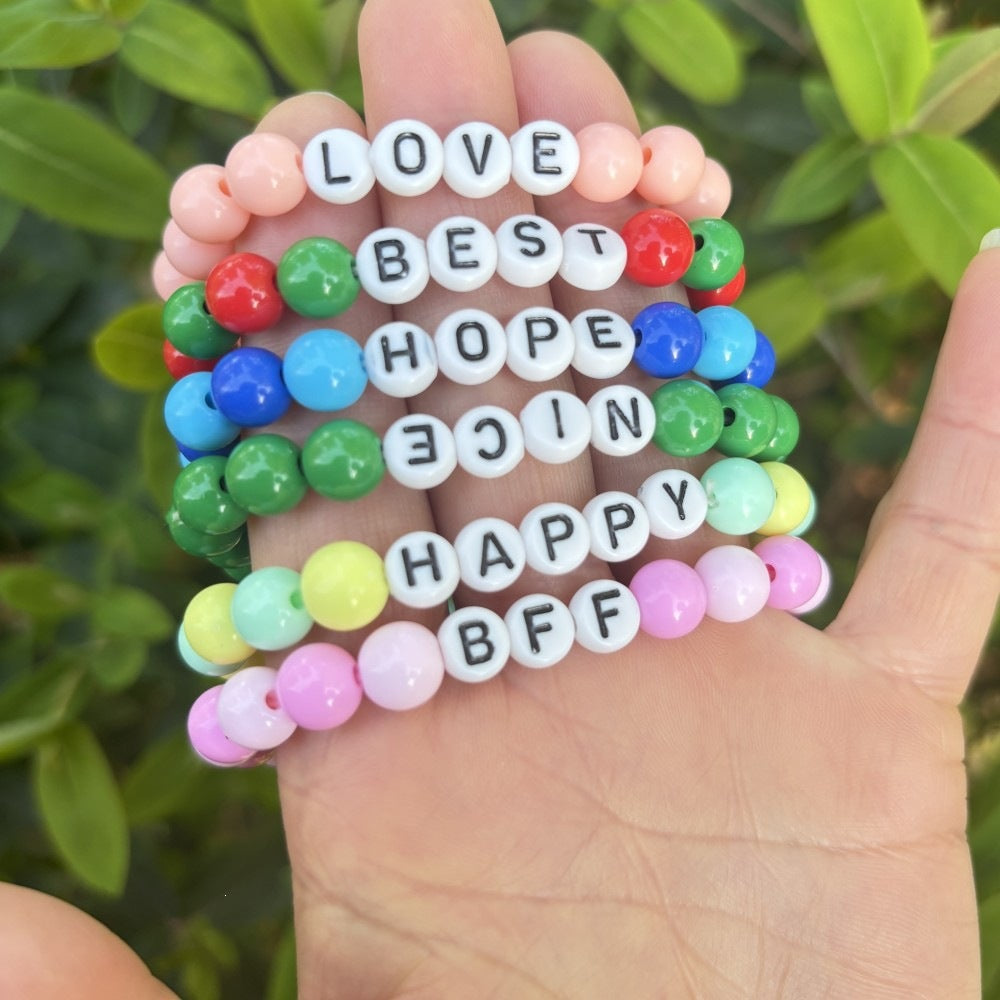 Friendship bracelet made of pastel beads Stornfield