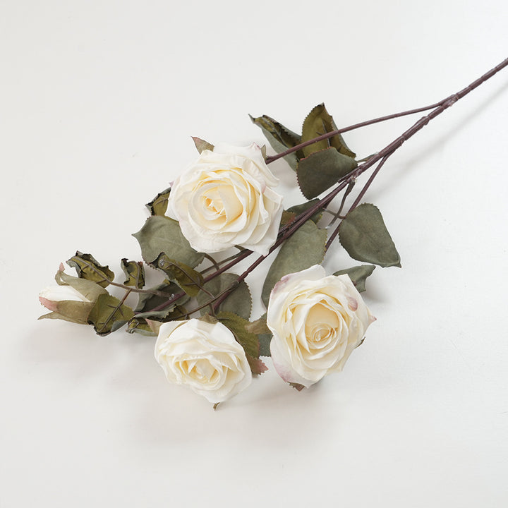 Elegant Faux Floral Rose Stem