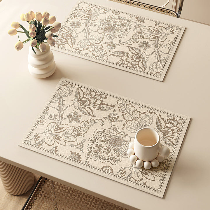 Elegant Floral Pattern Dining Placemats Stornfield