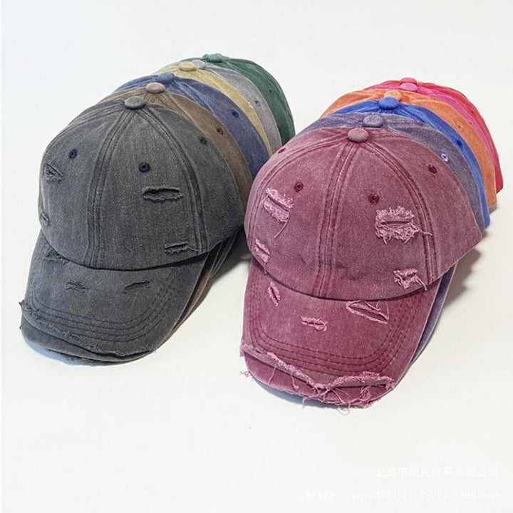 Women's washed baseball cap with destroyed look Stornfield