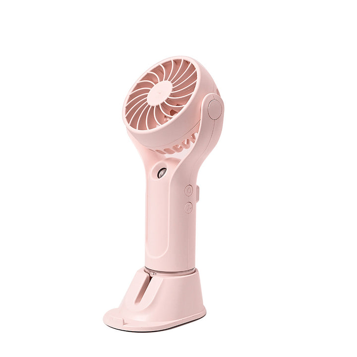 Unisex portable handheld fan with tiltable head, foldable stand and USB charging station Stornfield