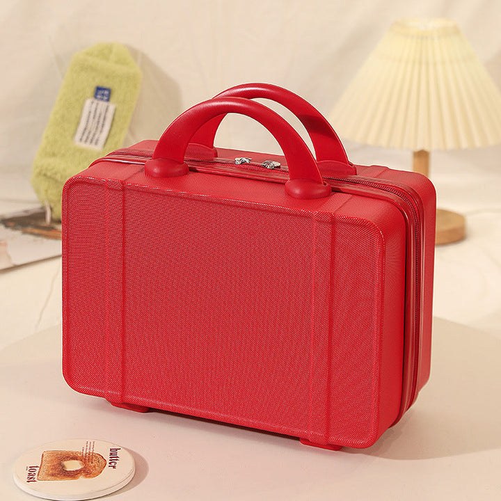 structured hard-shell vanity travel case with dual top handles and lockable zipper Stornfield