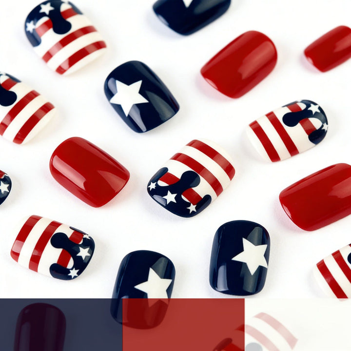 Patriotic Acrylic Nail Art Enhancements Stornfield