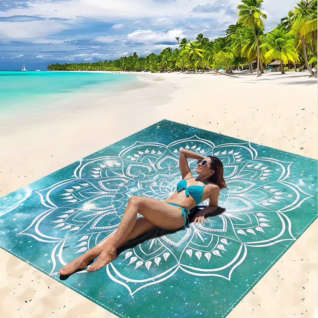 Mandala Design Beach Mat Stornfield