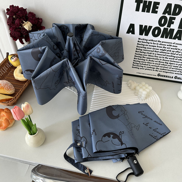 Women's Automatic Umbrella with Creative Comic Design Stornfield