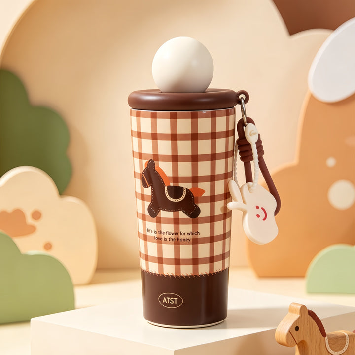Ladies Insulated Bottle with Playful Horse Motif Stornfield