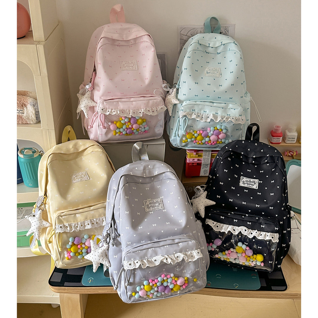 Cute Bow-Embellished Casual Backpack Stornfield