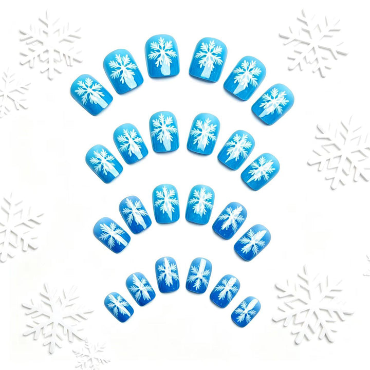 Artificial nails with sparkling winter flake design Stornfield