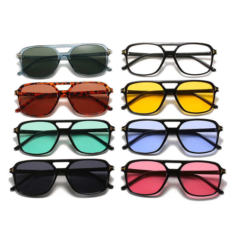 Square Frame Sunglasses with Unique Lens Cut Stornfield