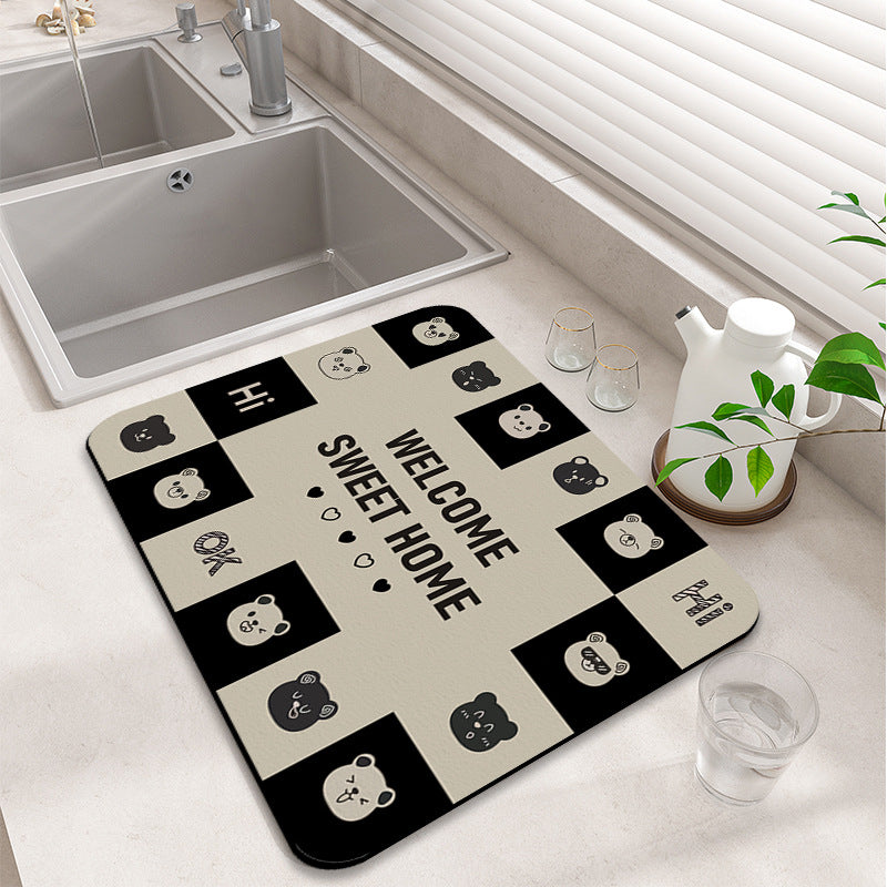 Cute Panda-Themed Kitchen Welcome Mat