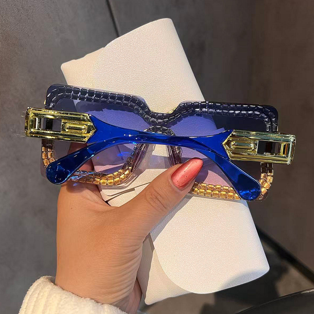 Women's Fashion Oversized Sunglasses with Sparkling Crystal Accents Stornfield