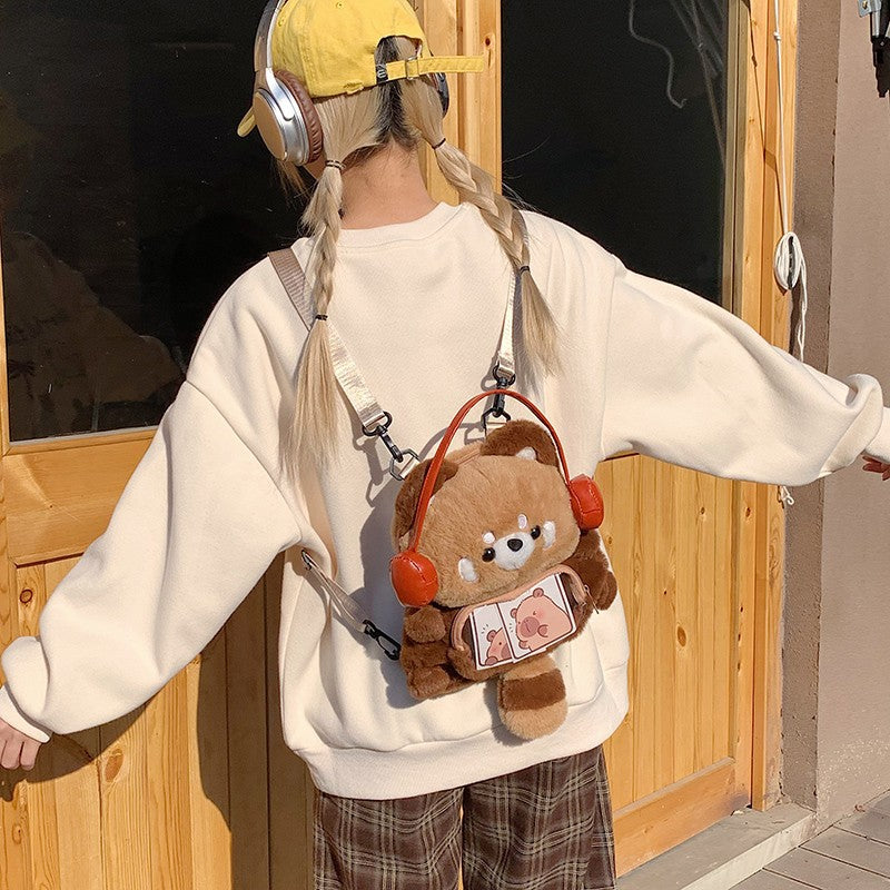 Plush Shoulder Bag in Bear Design Stornfield