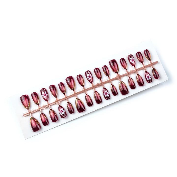 Elegant Floral Accent Press-On Nail Art Set Stornfield