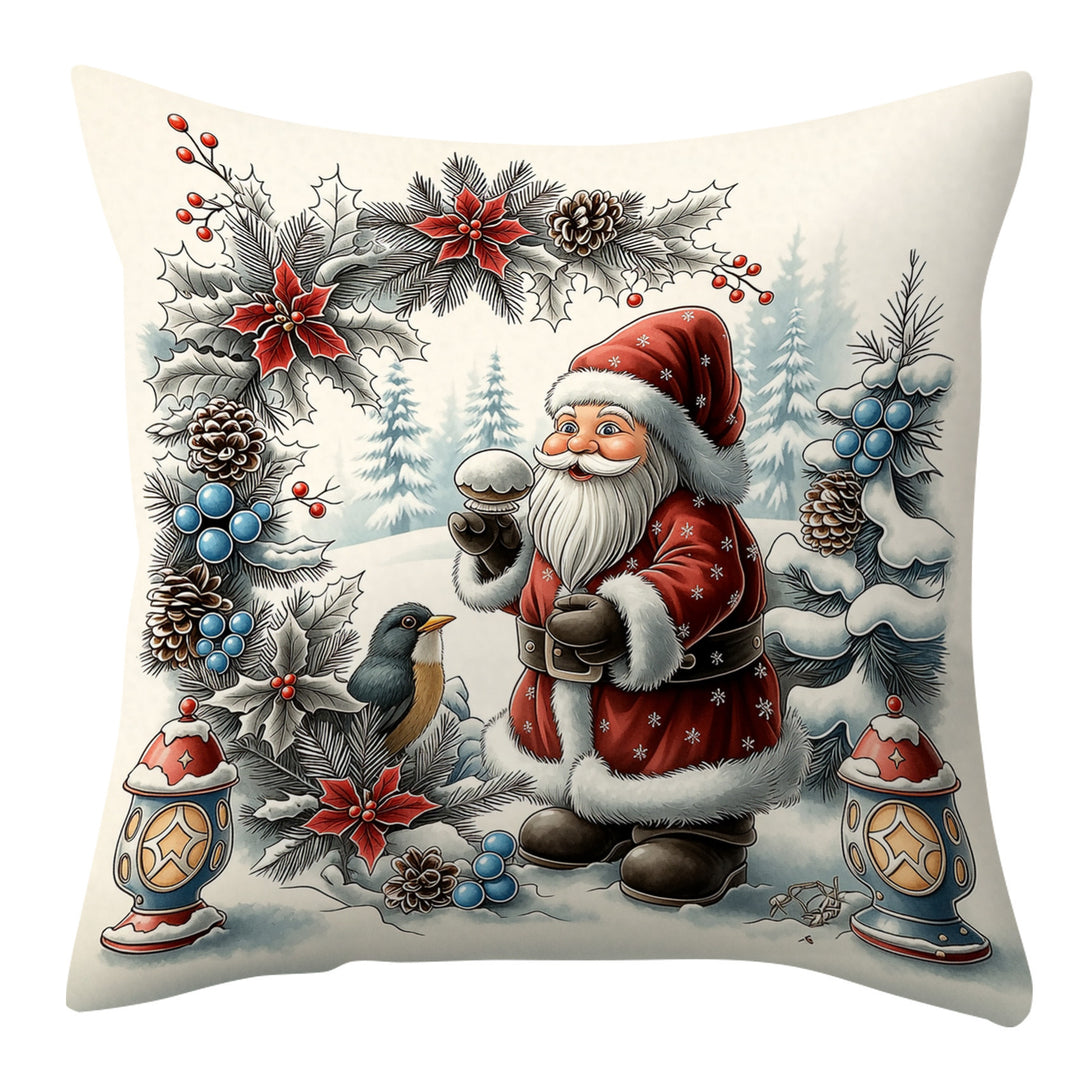 Festive Holiday-Themed Decorative Pillow