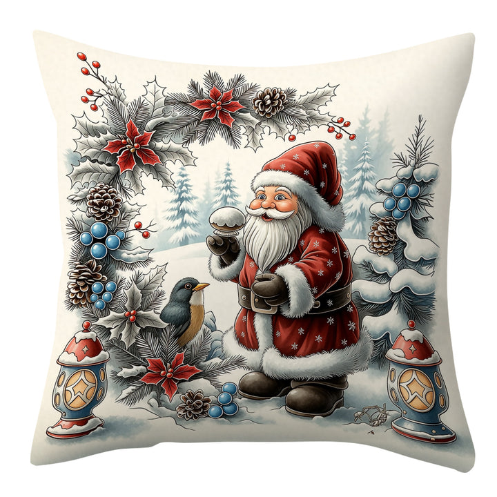 Festive Holiday-Themed Decorative Pillow