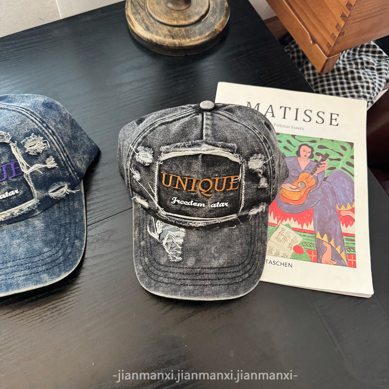 Women's Distressed Denim Baseball Cap Stornfield 1784084142