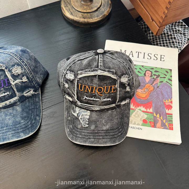 Women's Distressed Denim Baseball Cap Stornfield 1784084142