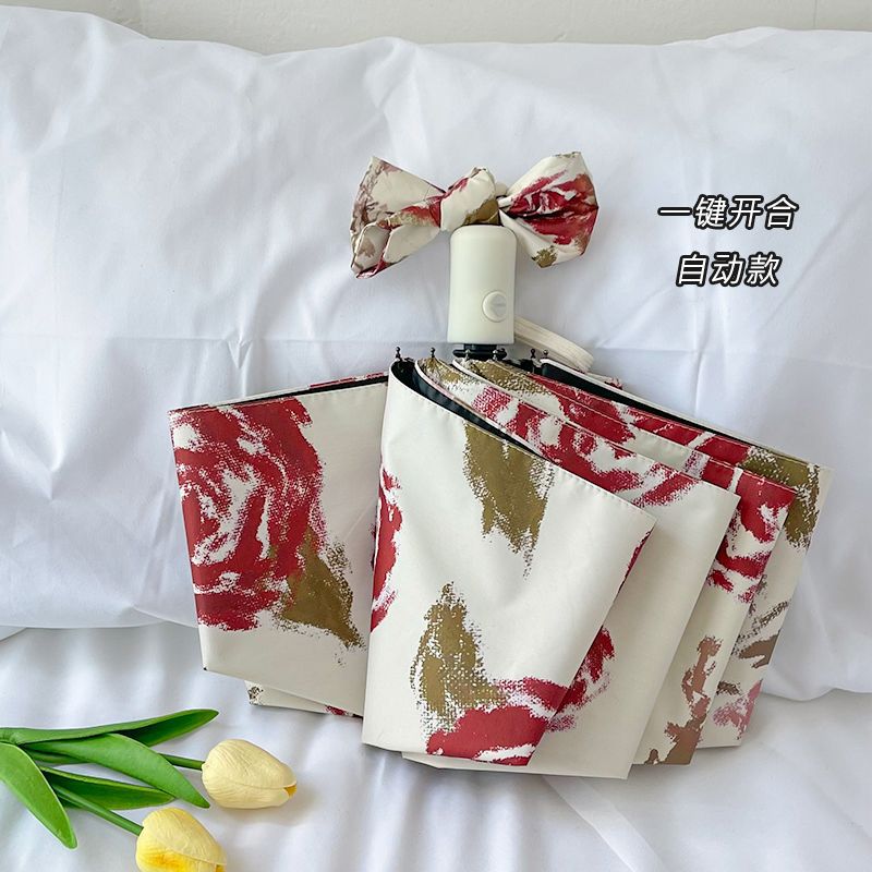 Women's Automatic Folding Umbrella with Floral Pattern Stornfield