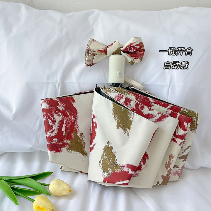 Women's Automatic Folding Umbrella with Floral Pattern Stornfield