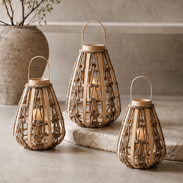 Decorative lantern made of rattan Stornfield