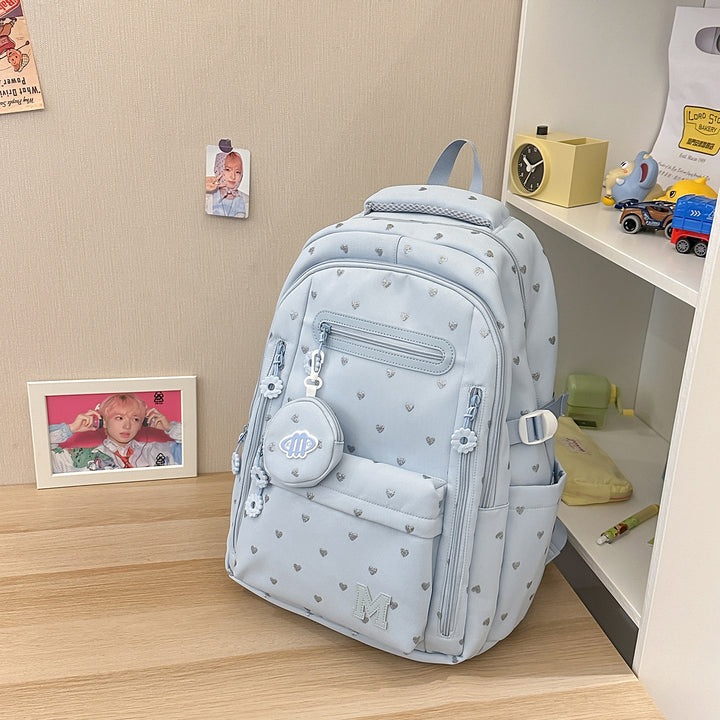 Heart-Patterned Adventure Backpack Stornfield