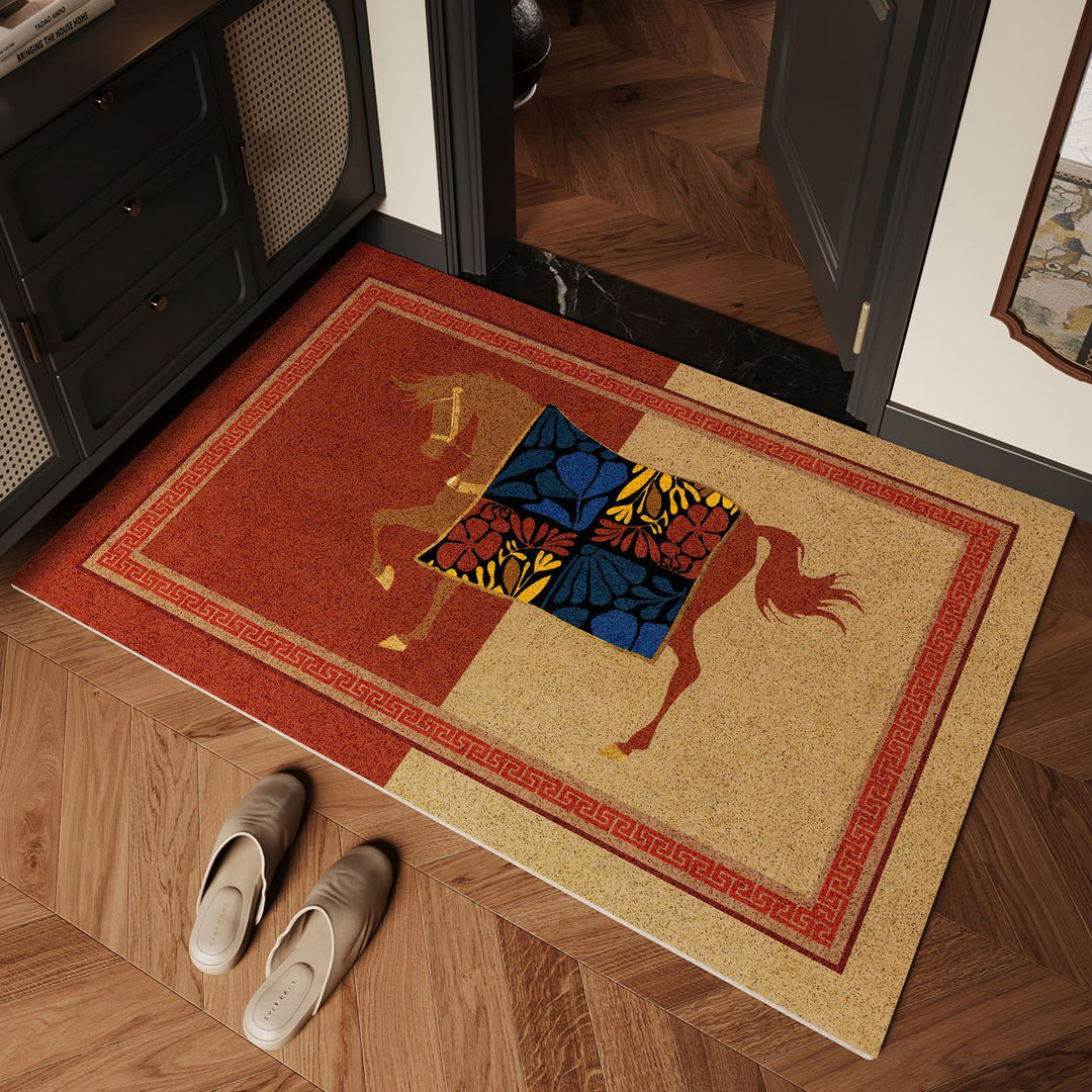 Artistic Horse-Themed Area Mat