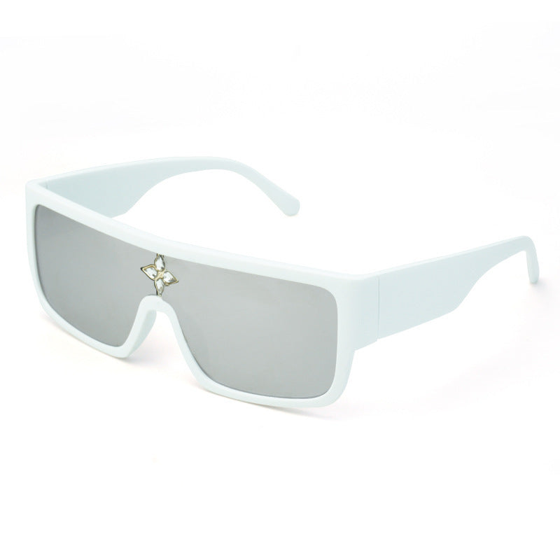 Women's sunglasses in futuristic oversized design with sparkling decor Stornfield